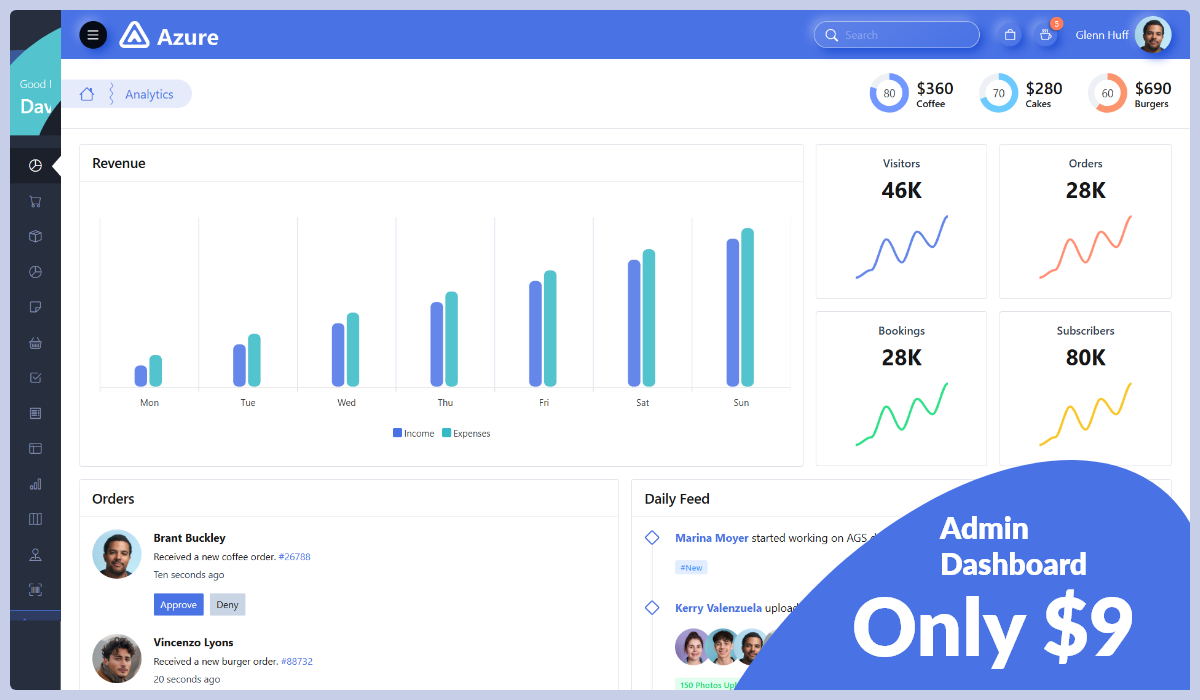 Azure - Bootstrap Admin Dashboard