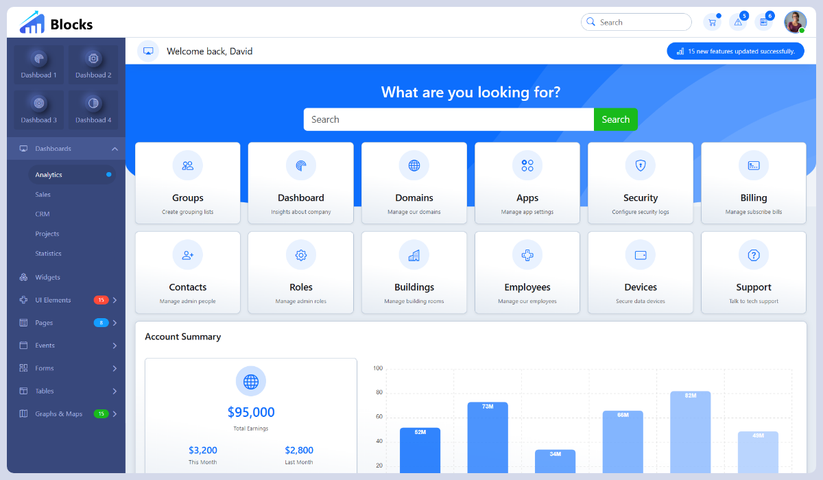 Blocks Bootstrap Admin Dashboard Template
