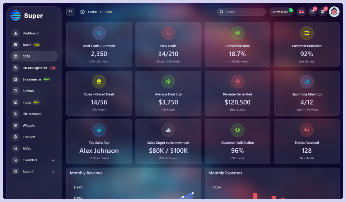Super - Bootstrap Admin Template
