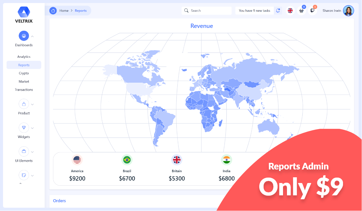 Veltrix Bootstrap Admin Dashboard