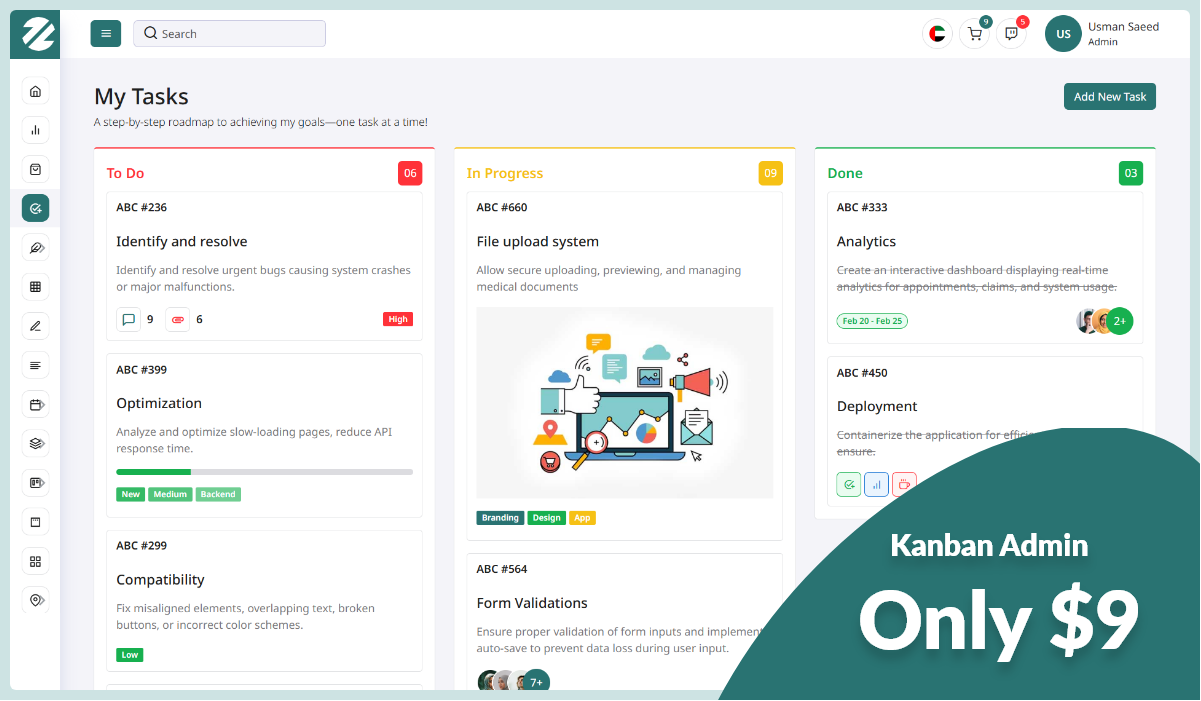 Zyan - Feature Rich Bootstrap Admin Dashboard Template