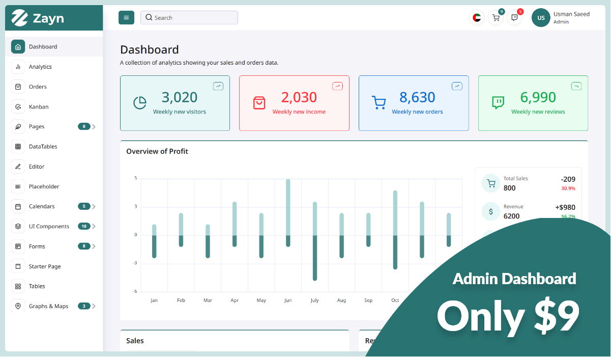 Zyan - Feature Rich Bootstrap Admin Dashboard Template